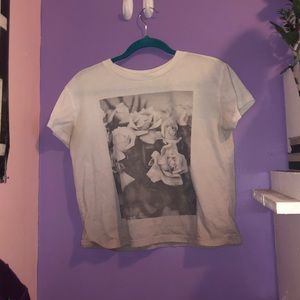 white ombré crop top